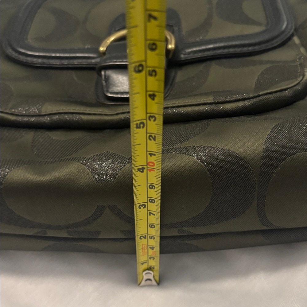 VTG Coach Campbell Signature Metallic Green Carryall Satchel Shoulder Bag F26246 - Picture 7 of 16